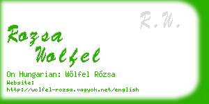 rozsa wolfel business card